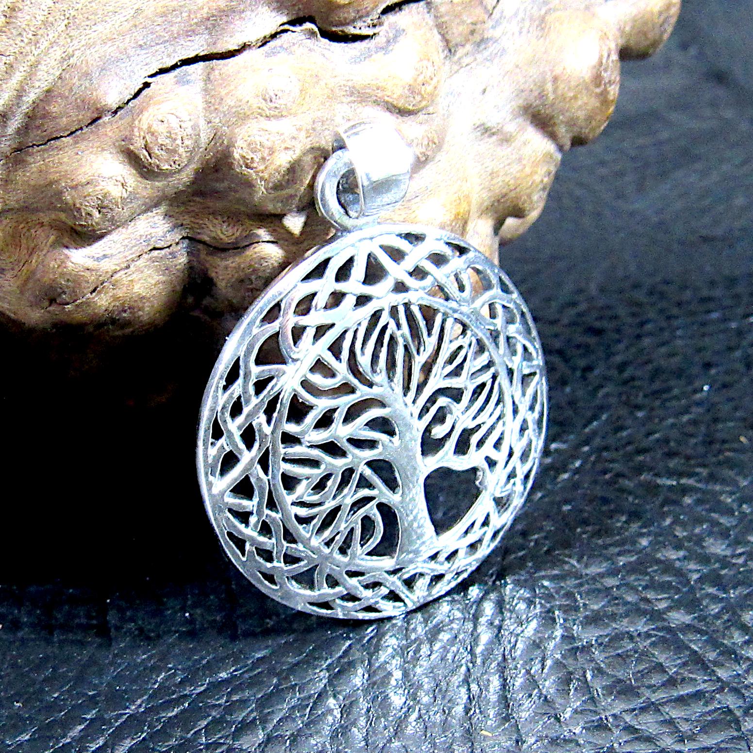 Solid 925 Sterling Silver Tree of Life Pendant – Celtic Knot Necklace ...