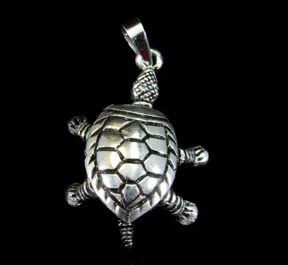 Sterling Silver 3D Deep Sea Turtle Charm Sterling Silver 3D Deep Sea Turtle Charm