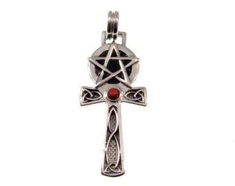 Solid 925 Sterling Silver Egyptian Ankh Pendant With Celtic Solid 925 Sterling Silver Egyptian Ankh Pendant With Celtic