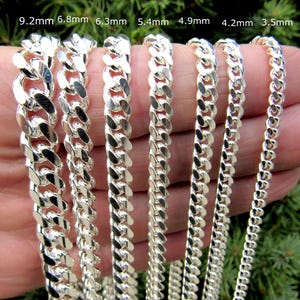 Solid 925 Sterling Silver Miami Cuban Link Chain Necklace / Bracelet, Thick & Chunky Men&#39;s Heavy Chain, Italian Made Urban Hip Hop Jewelry