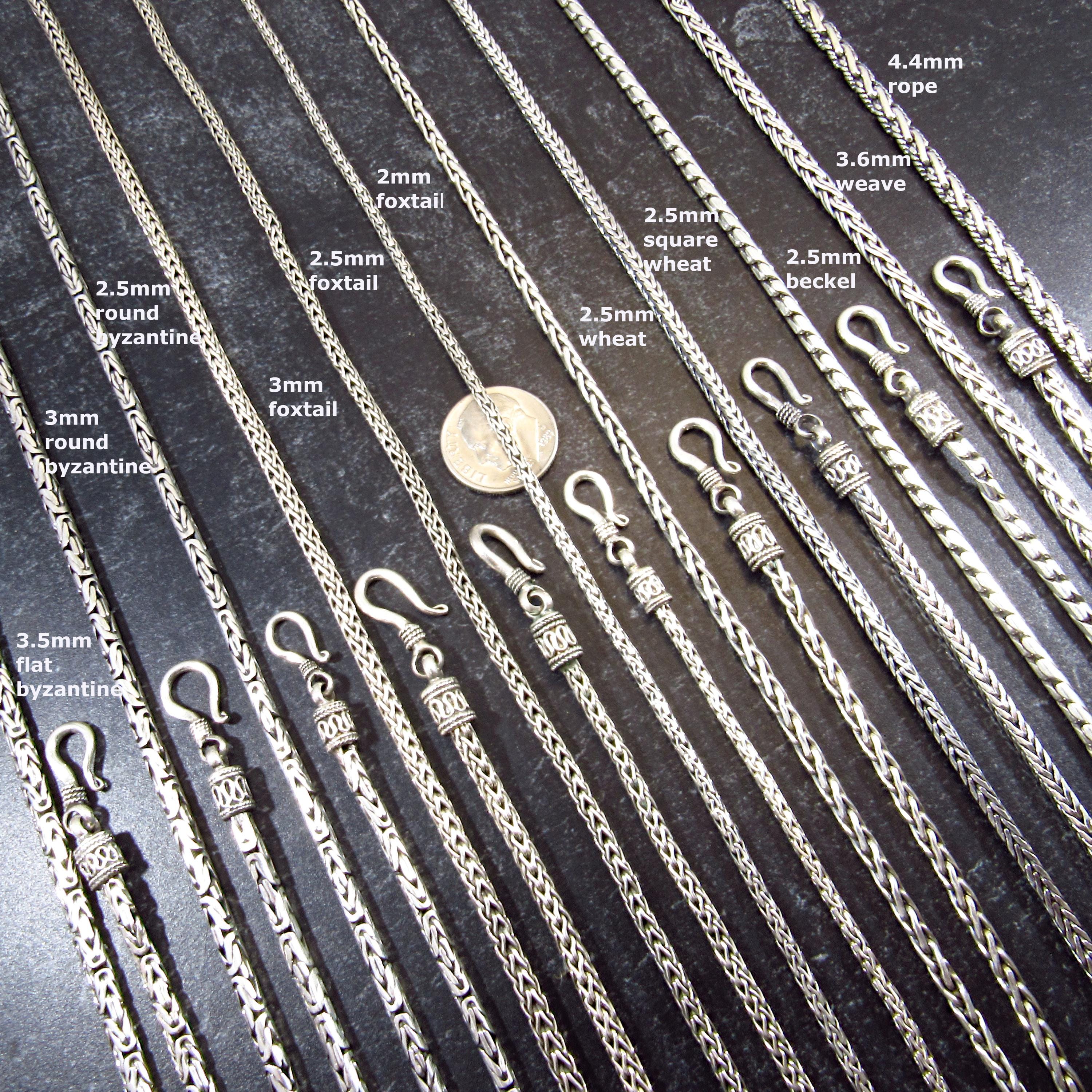 Solid 925 Sterling Silver Balinese Chains, Necklace or Bracelet ...