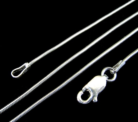 1MM Solid 925 Sterling Silver Women's Italian Round Snake Chain