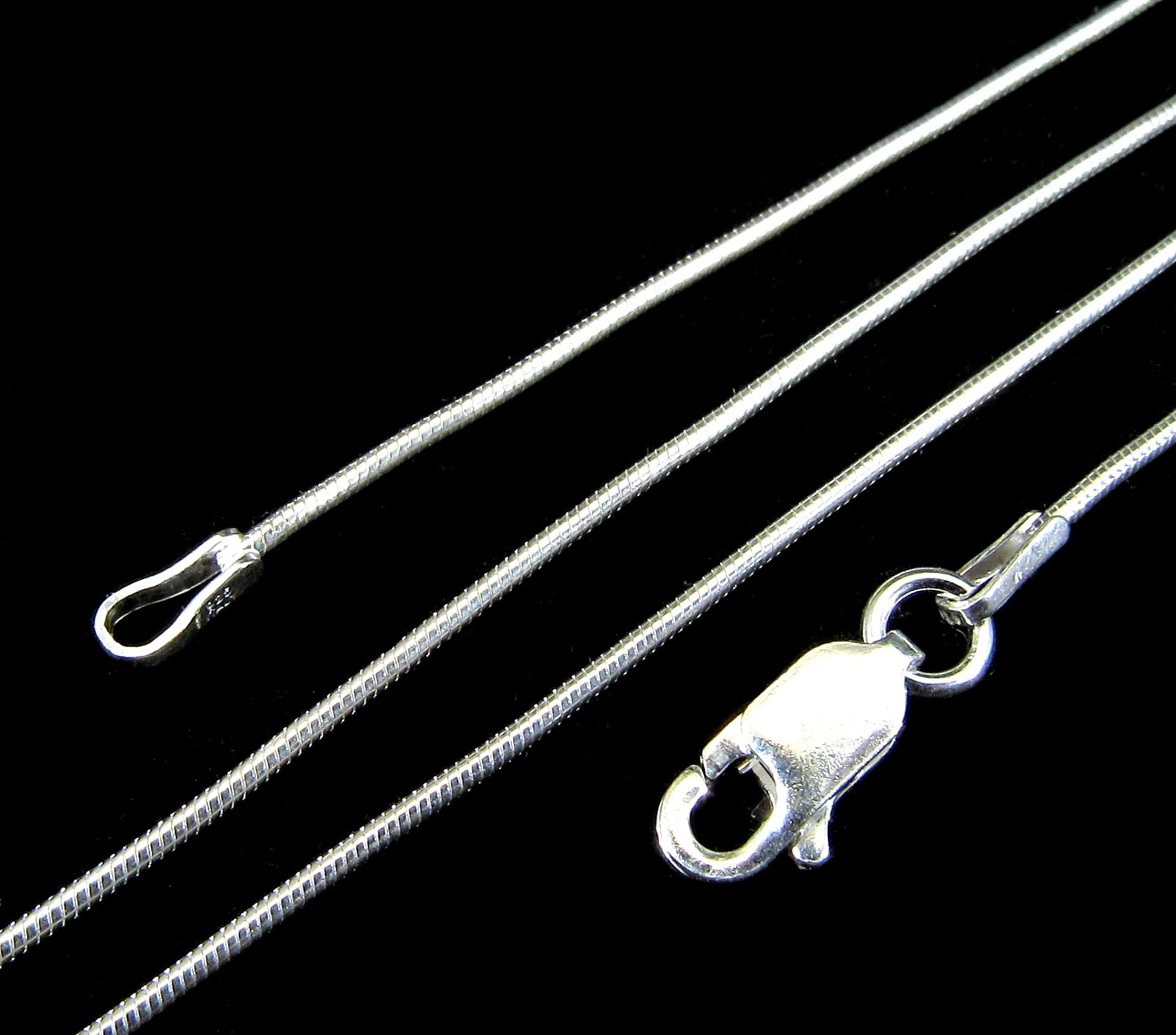 1MM Solid 925 Sterling Silver Women's 