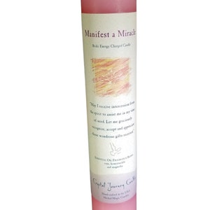 Reiki Charged Intention Candles, 7" Herbal Scented Manifestation Candle ...