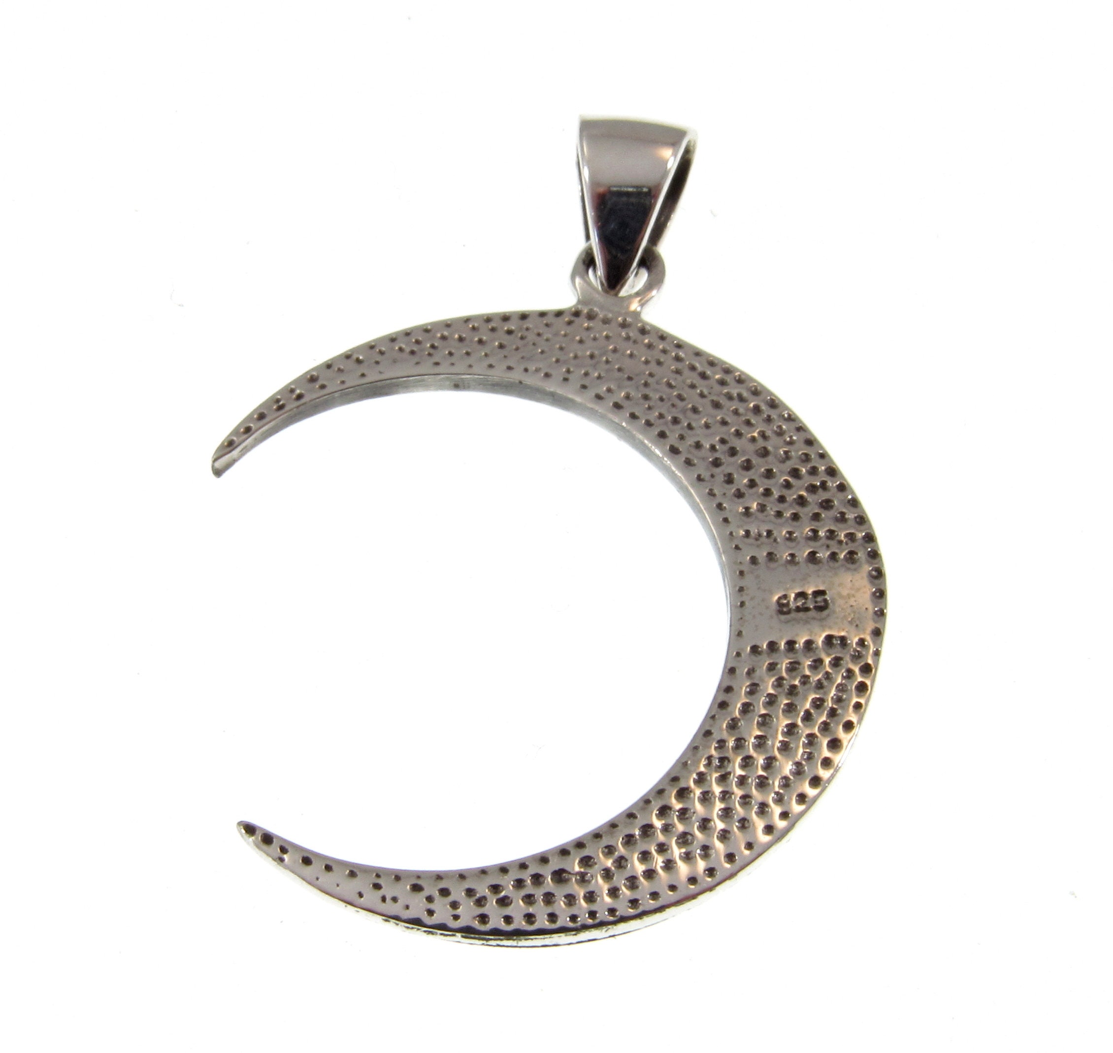 Solid 925 Sterling Silver Crescent Moon Pendant With Celtic Knotwork ...