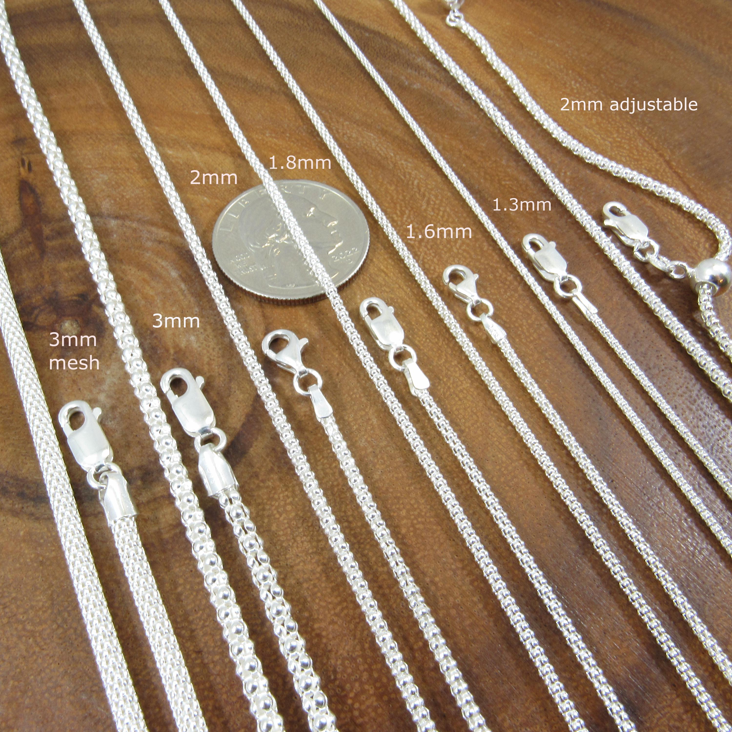 Silverly Sterling Silber Oxidiert Rund Schlangenkette Kette