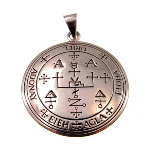 Sigil of the Archangel Uriel Seal of King Solomon Handcrafted Solid 925 Sterling Silver Pendant, Invoke the Spirit Talisman