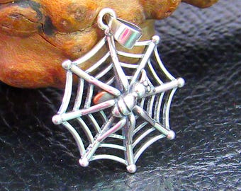 Pendentif Collier Croix Araignée En Argent Massif 925 - Bijou Occasion