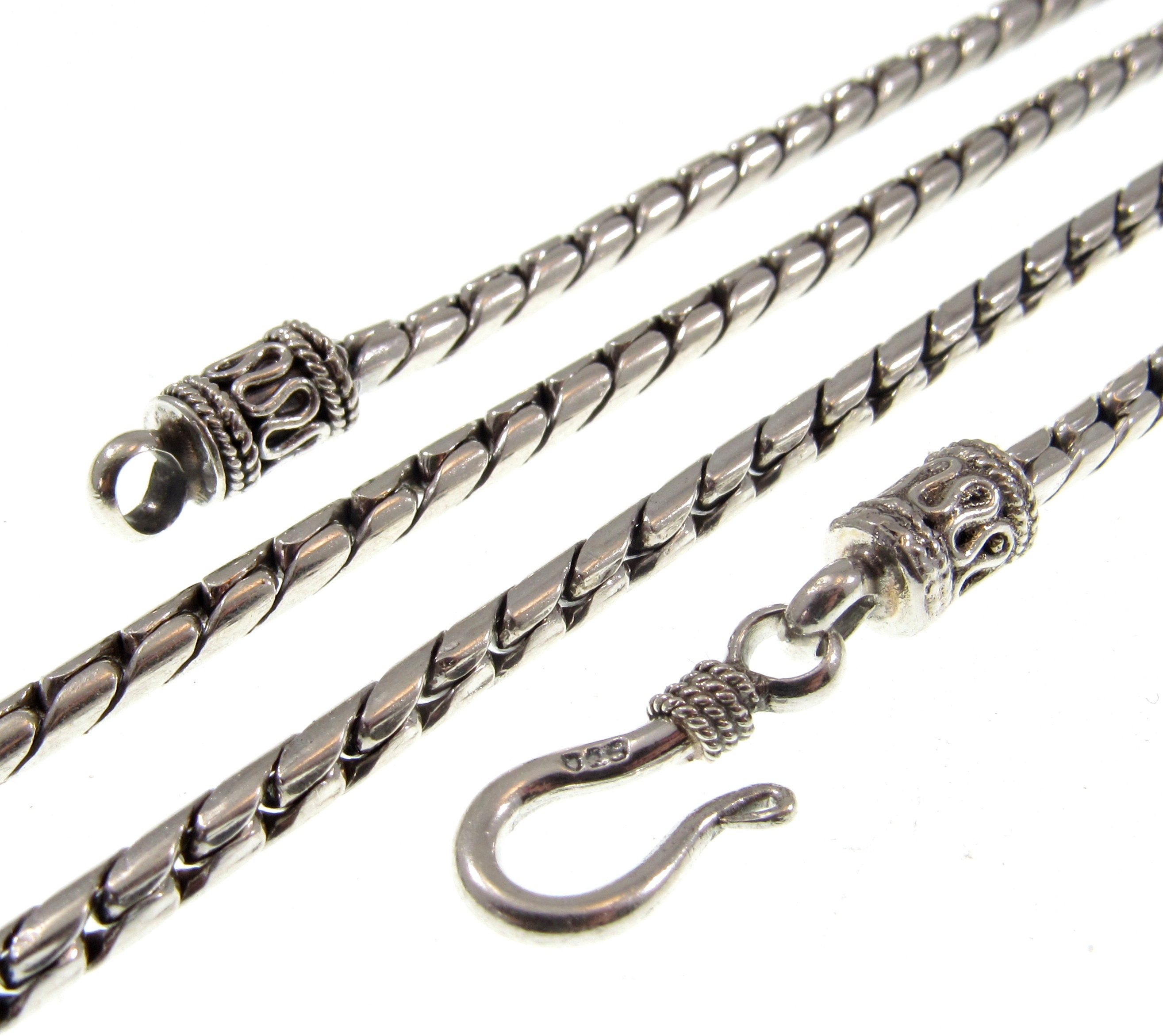 Snake Chain Silver Necklace - Luna Boutique