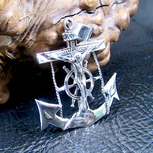 Anchor Crucifix Pendant - Etsy