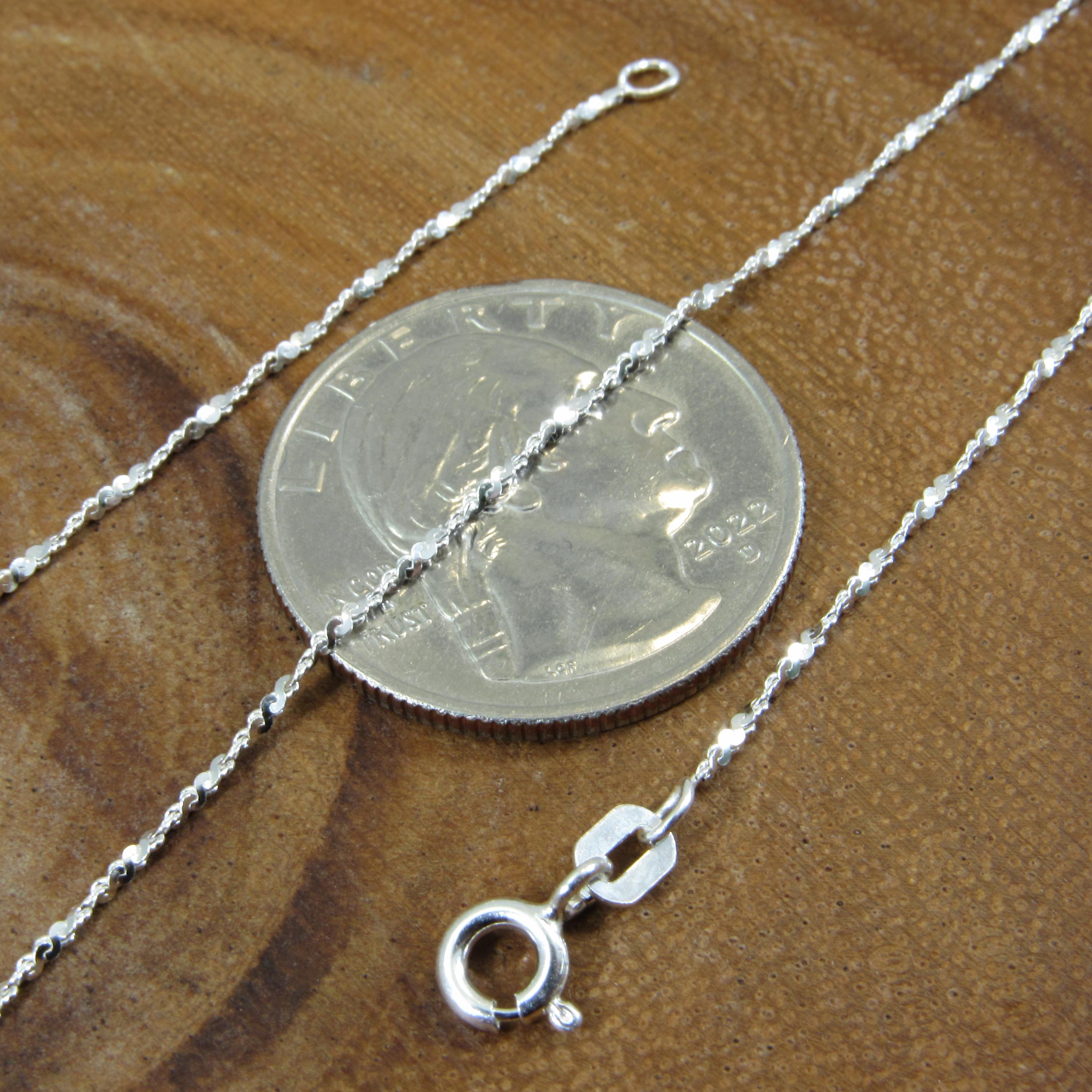 Solid 925 Sterling Silver Twisted Serpentine Chain, Elegant Womens