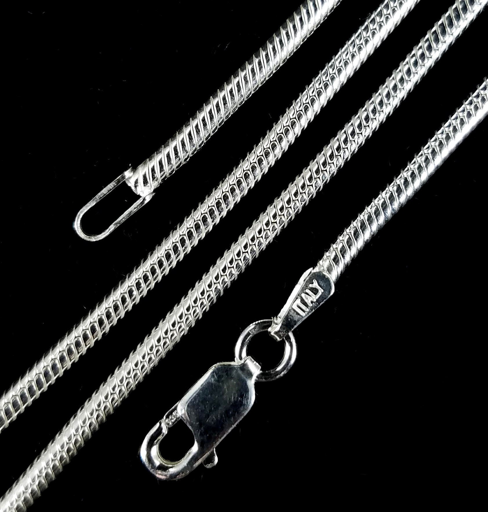 2mm Solid 925 Silver Sterling Snake Chain Pendant Necklace 16 18 20 22 22 24" UK 2mm Solid 925 Silver Sterling Snake Chain Pendant Necklace 16 18 20 22 22 24" UK