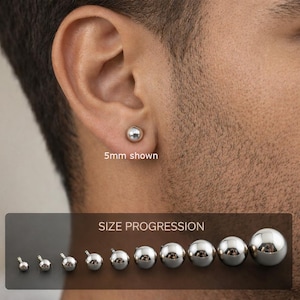 Solid 925 Sterling Silver Ball Stud Earrings – Round Spheres – 2mm 3mm 4mm 5mm 6mm 7mm 8mm 9mm 10mm 11mm – Simple Studs for Men & Women