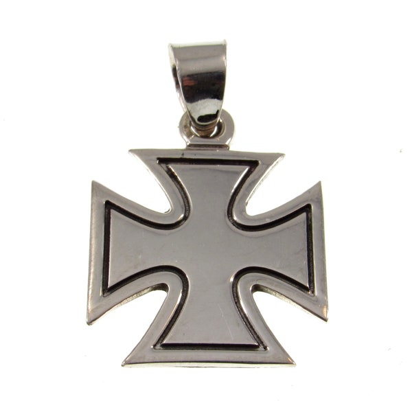 Solid 925 Sterling Silver Croix Pattee (Patty) Iron Cross Pendant, Handcrafted Maltese Cross