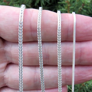 Solid 925 Sterling Silver Italian Foxtail Chain, Unisex Braided Necklace, Made in Italy, Men&#39;s & Women&#39;s Rustic Jewelry