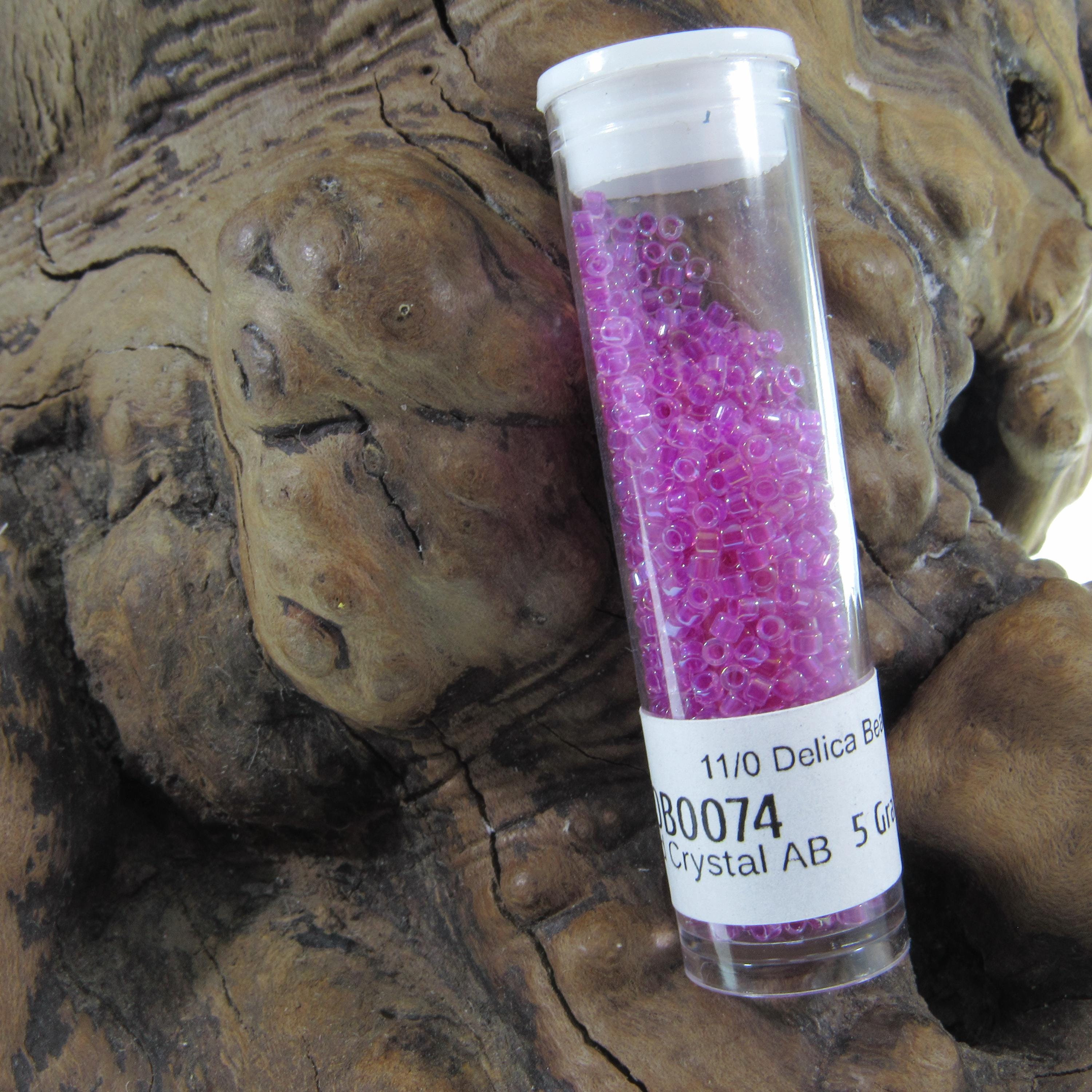 DB0074 11/0 Miyuki Fuchsia Lined Crystal AB Delica Seed Beads, 5