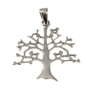 Solid 925 Sterling Silver Cut Out Carved Out Celtic Tree of Life Yggdrasil Pendant