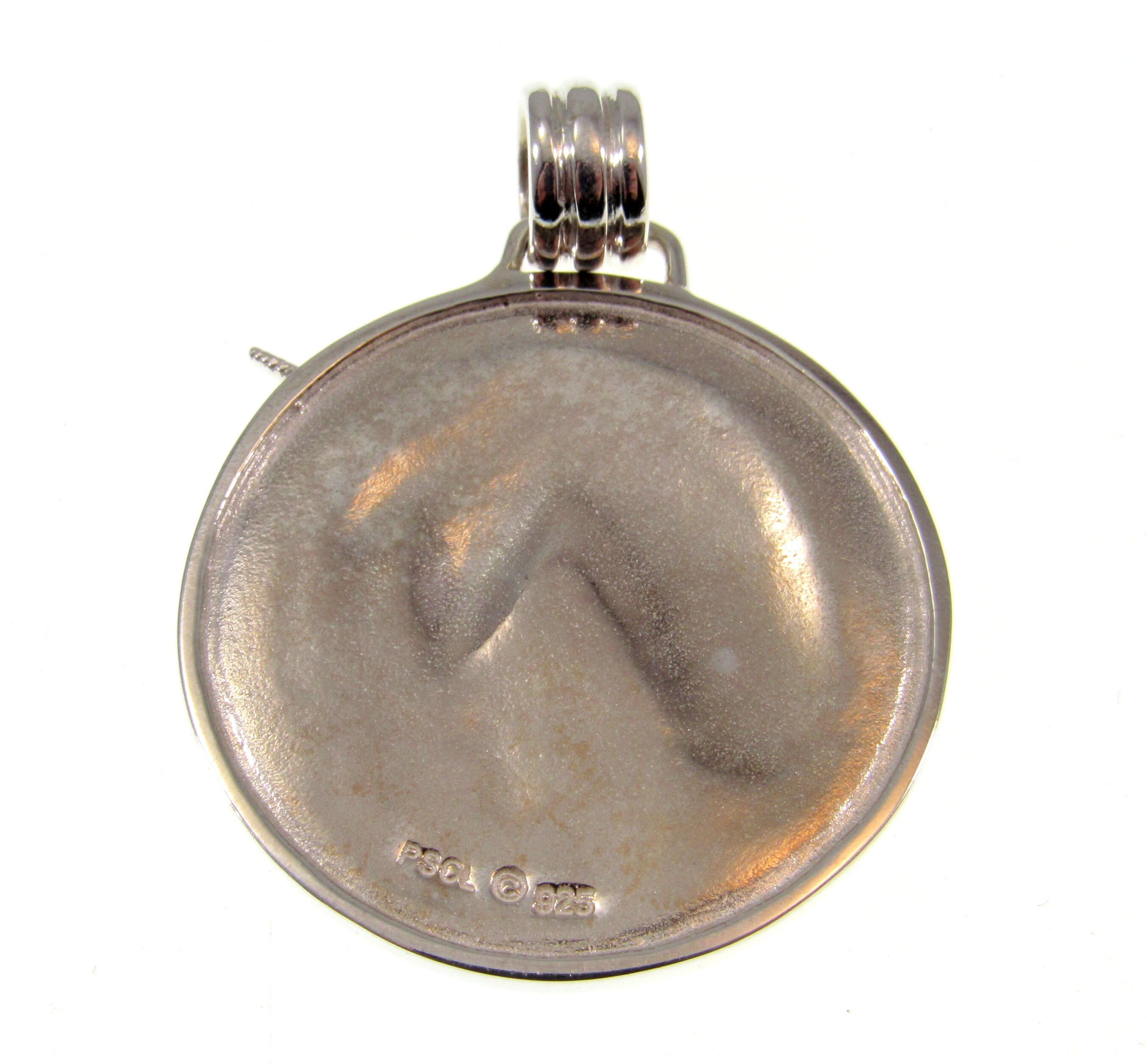 Solid 925 Sterling Silver Celtic Unicorn Pendant, Triskele