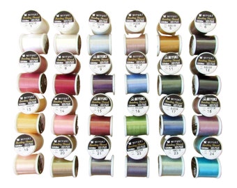 Miyuki Japanese Beading Thread, 50 Meter Spool Nylon Bead Cord for Delica Bead Stringing & Jewelry Making, 24 Different Bobbin Colors