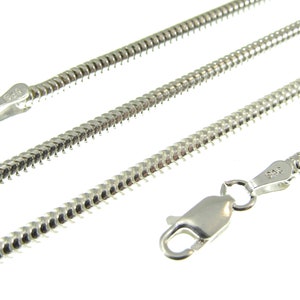 2.5MM Solid 925 Sterling Silver Italian Round Snake Chain, Unisex Bracelet or Necklace, Made in Italy, 16&quot; - 30&quot; Inches, for Men or Women