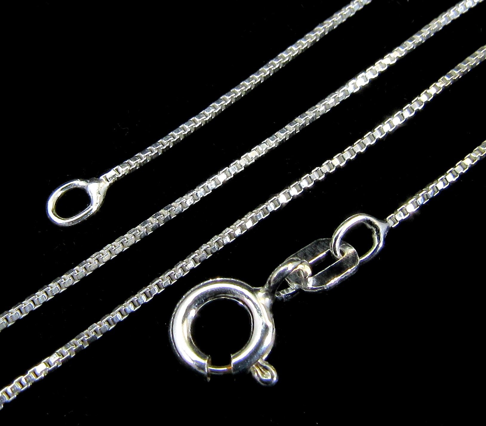 0.7MM Solid 925 Sterling Silver Dainty Italian Square BOX CHAIN Neckl…
