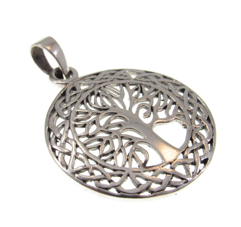 Solid 925 Sterling Silver Tree of Life Pendant – Celtic Knot Necklace ...