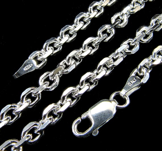 4MM Solid 925 Sterling Silver Italian Anchor Link Cable Chain - Etsy