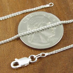 1.6MM Solid 925 Sterling Silver Wheat Chain for Women, Women&#39;s Italian Spiga Necklace,  Layering Necklace Chain, Made in Italy, 035 Gauge