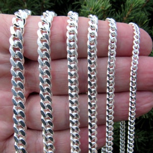Solid 925 Sterling Silver Men's Miami Cuban Link Chain, Mens Hip Hop Chain, Thick Italian Necklace or Bracelet for Men, Drippy Bling Bling