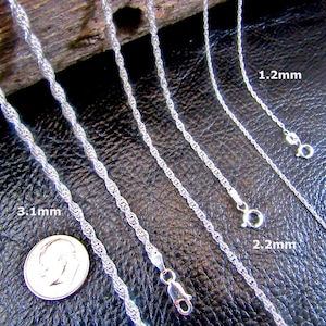 Massive 925 Sterling Silber Italienische Twisted Seil Kette, Lose Seil Halskette für Frauen, Feiner Schmuck Geschenk für Frauen, Made in Italy Bild 2