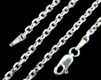 3.2mm 925 Sterling Silver Flat Cable Necklace 1.1mm Bracelet Anklet 7"-36" 