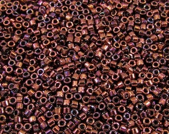 DB0012 11/0 Miyuki Metallic Dark Raspberry Delica Seed Beads, 5 Grams Tube, 25 Grams Bag, DB12, DB-0012 Japanese Glass Delicas for Jewelry
