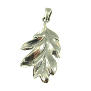 Solid 925 Sterling Silver Magic & Witch Oak Leaves Pendant, Pagan Wicca Amulet