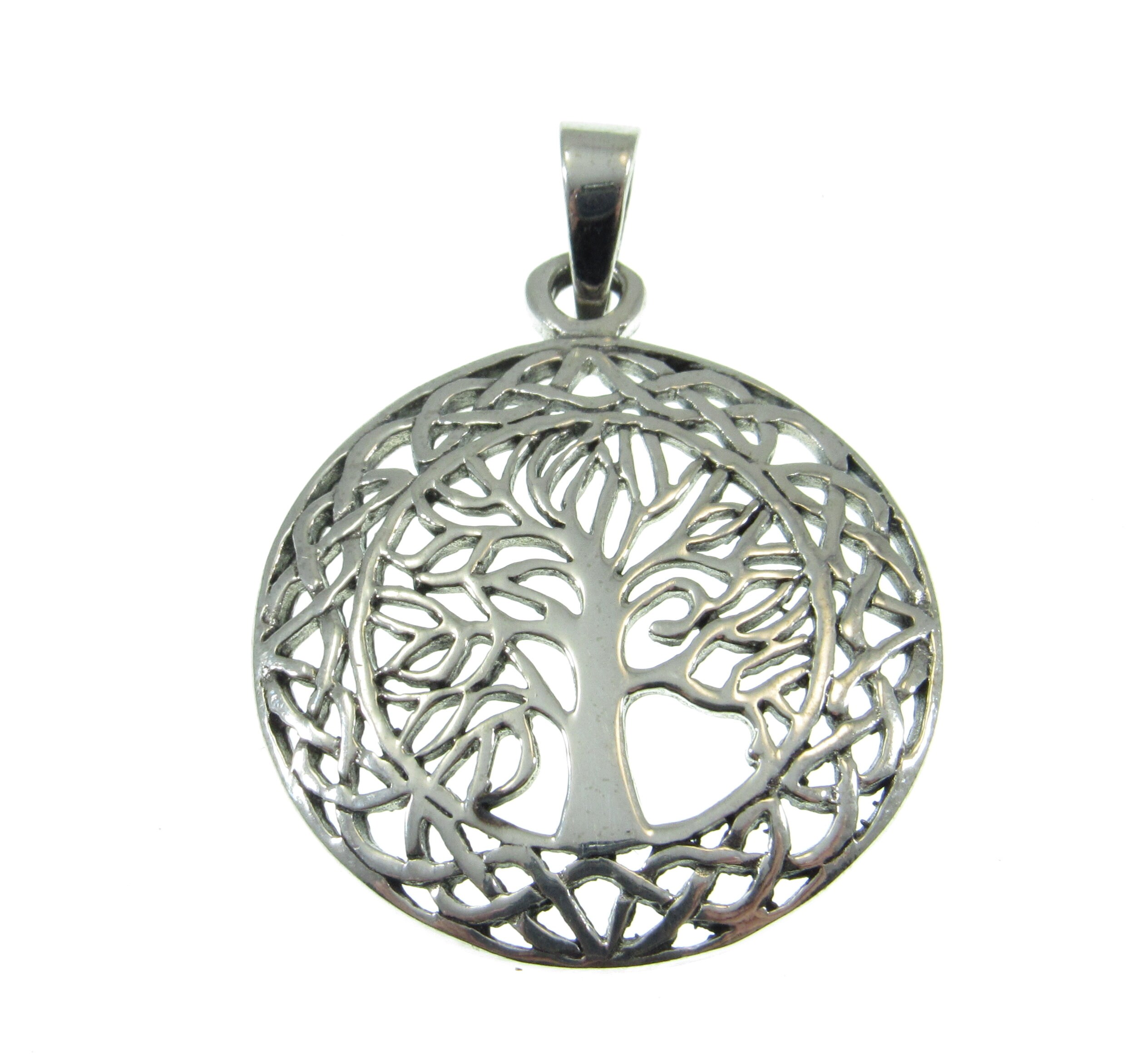 Solid 925 Sterling Silver Tree of Life Pendant – Celtic Knot Necklace ...