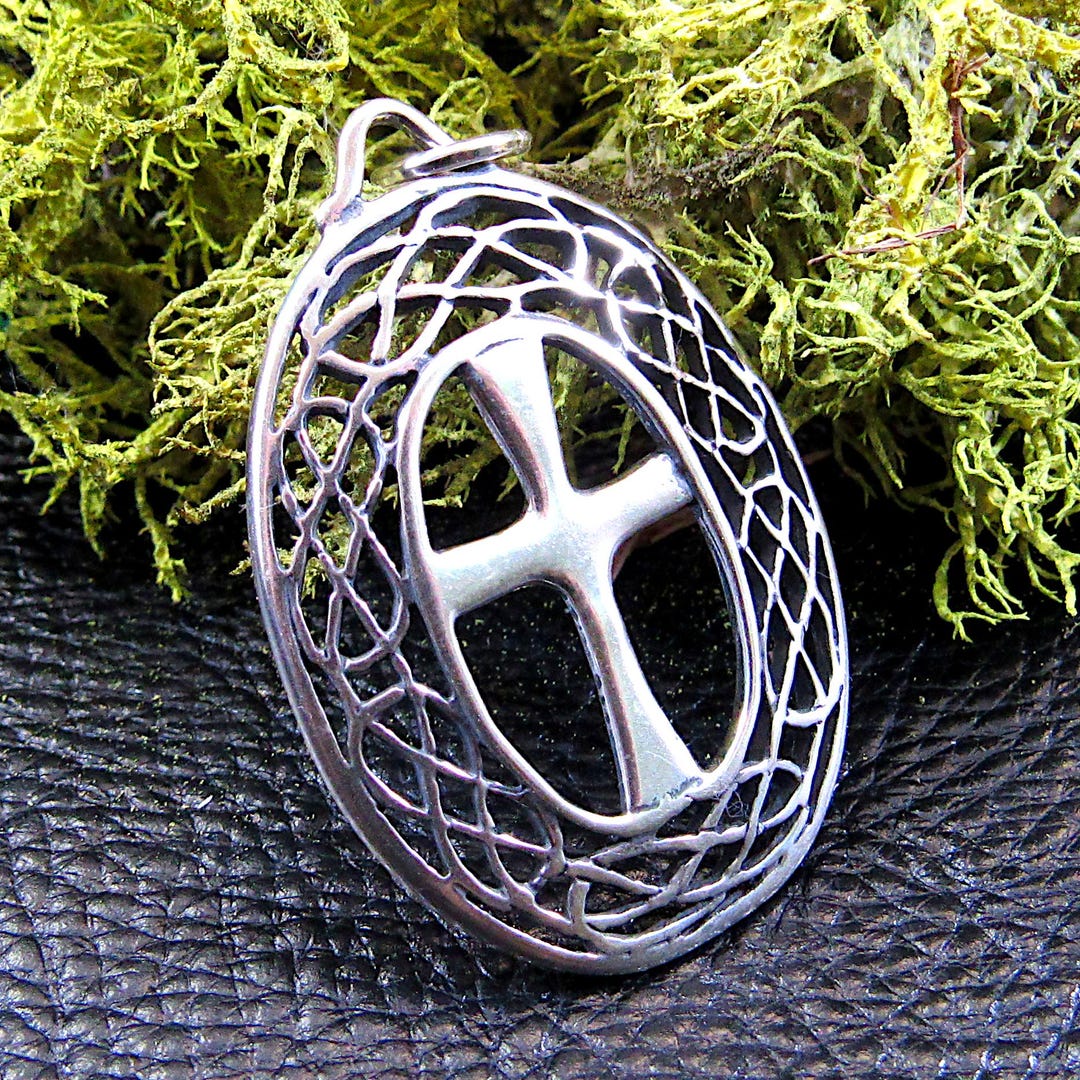 Solid 925 Sterling Silver Celtic Cross Necklace Pendant, Gaelic Jewelry ...