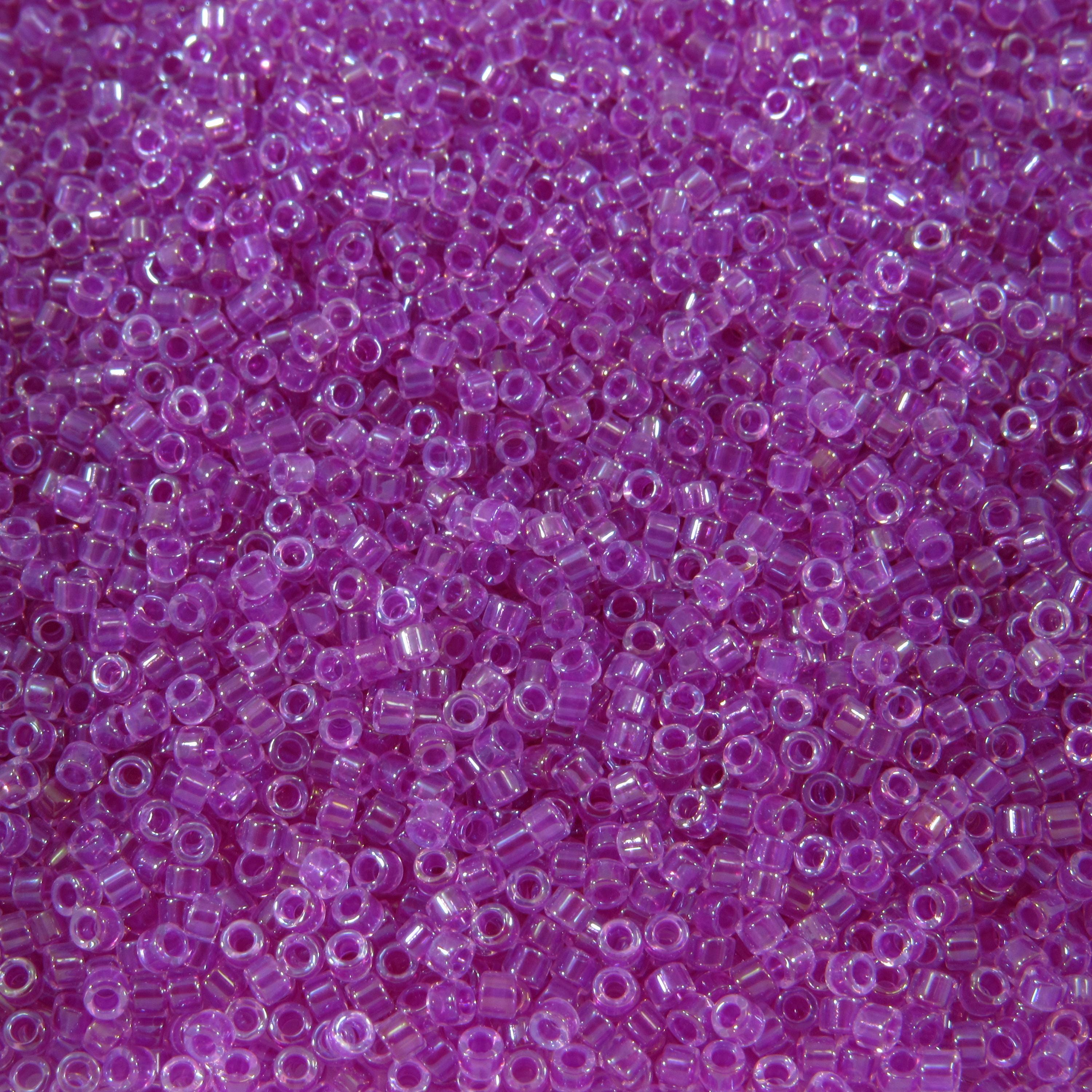 DB0074 11/0 Miyuki Fuchsia Lined Crystal AB Delica Seed Beads, 5