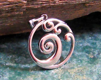 925 Sterling Silver Ocean Wave Pendant – Solid Beach Necklace Charm - Sea Surfer Jewelry