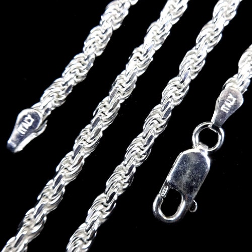 3MM Solid 925 Sterling Silver Italian 