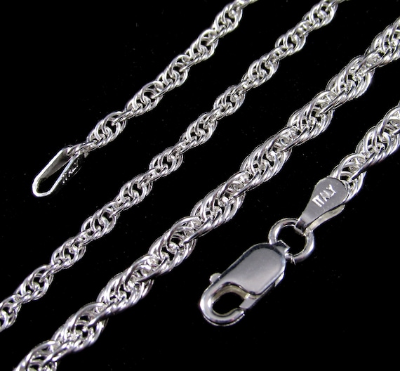 30/" 925 Sterling Silver 2.5mm Wide Curb Link Chain Necklace 9/"