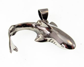 Solid 925 Sterling Silver Great White Shark Pendant, Handcrafted Oceanic / Marine Jewelry