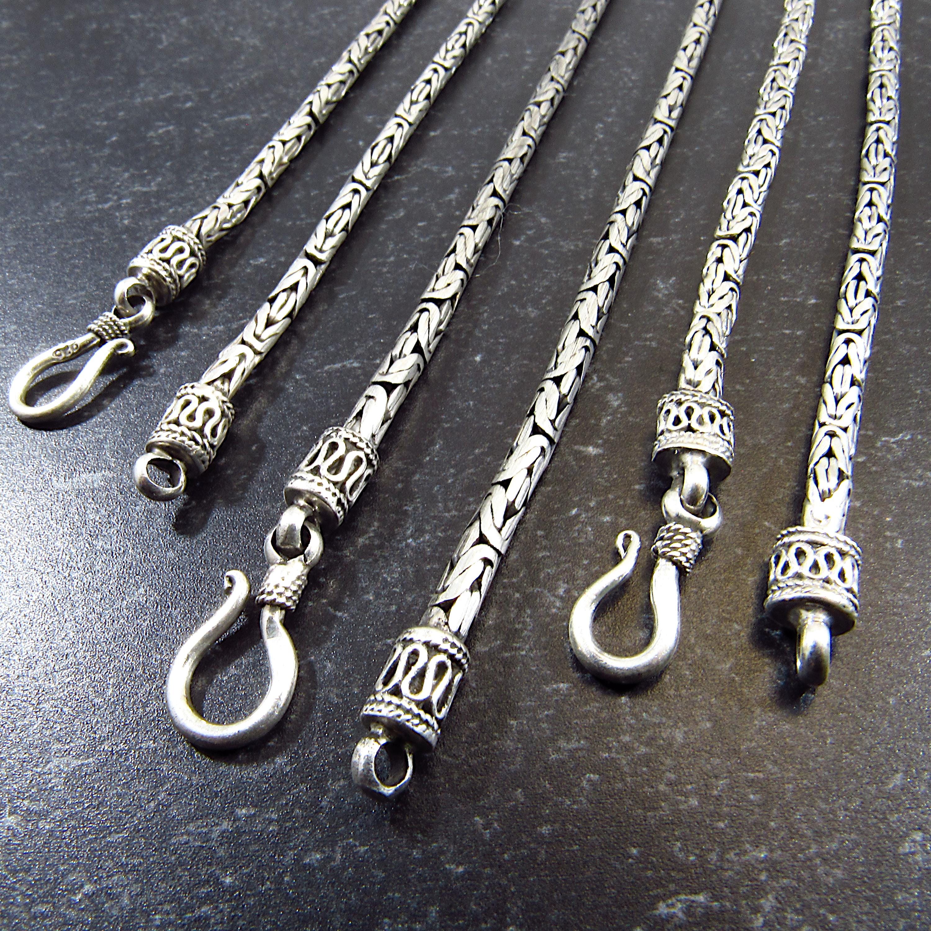 Solid 925 Sterling Silver Balinese Chains, Necklace or Bracelet ...