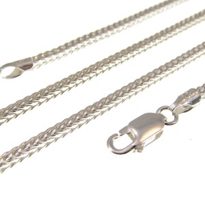 2.1MM Solid Genuine 925 Sterling Silver Italian Foxtail Weave Chain, Unisex Necklace, Made in Italy, 16&quot;-30&quot; Inches