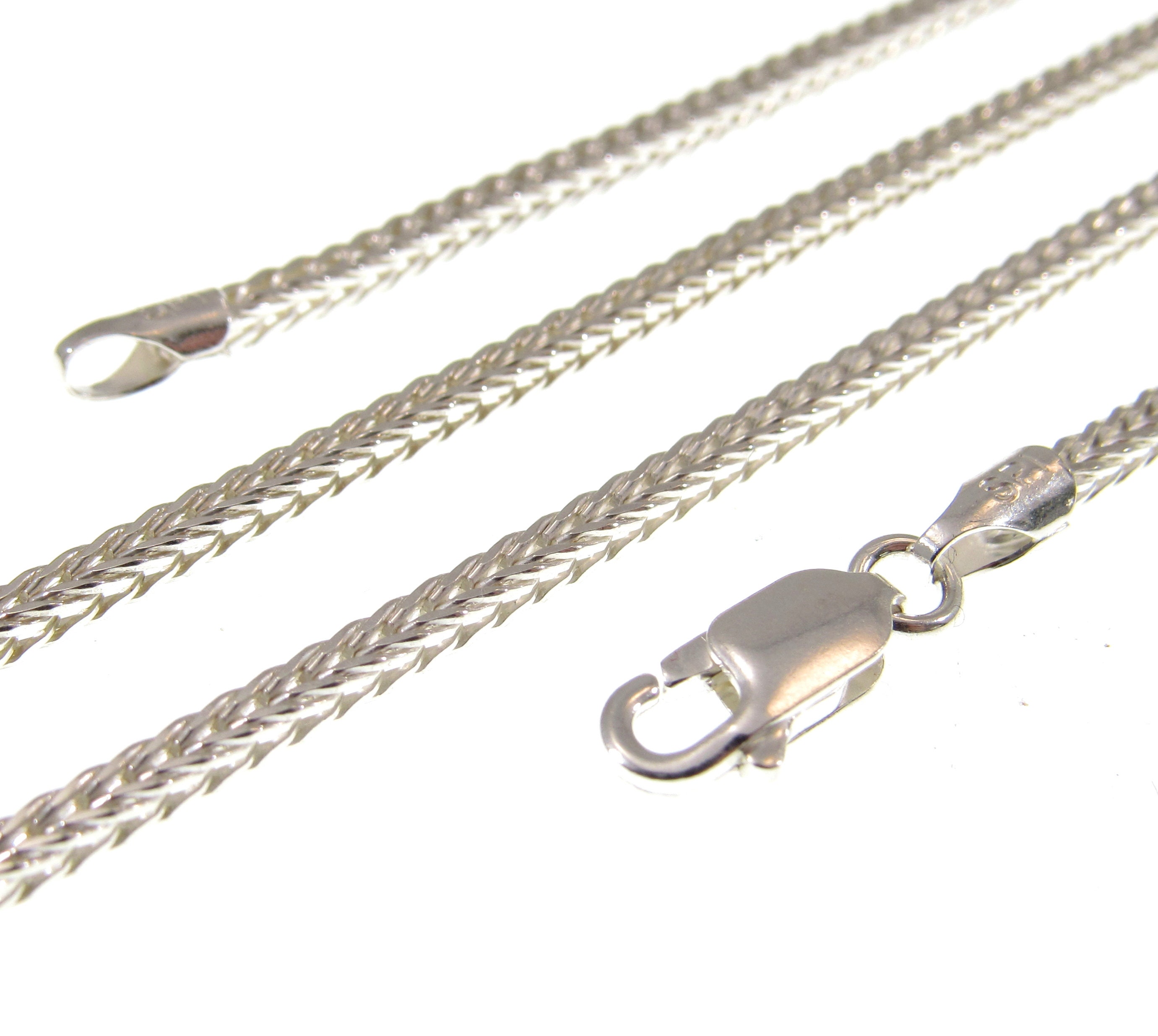 2.1MM Solid Genuine 925 Sterling Silver Italian Foxtail