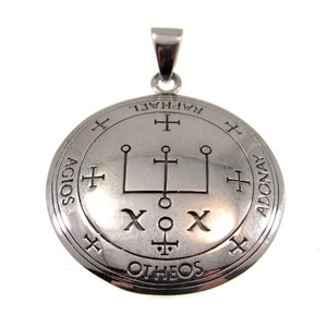 Sigil of the Archangel Raphael Seal of King Solomon Handcrafted Solid 925 Sterling Silver Pendant, Invoke the Spirit Talisman
