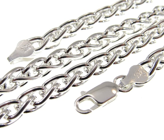 Mens sterling 2024 silver wheat chain