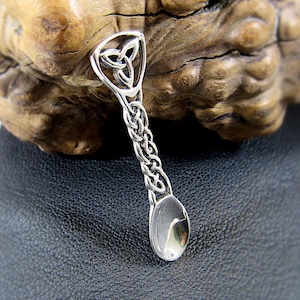 Massief 925 sterlingzilveren zoutlepel - Celtic Trinity Knot Design - miniatuur ritueel altaarlepel voor kruiden - Irish Heritage Gift
