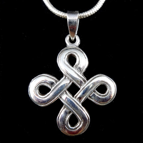 Handcrafted 925 Sterling Silver Norse//Celtic QUATERNARY SHIELD KNOT Pendant