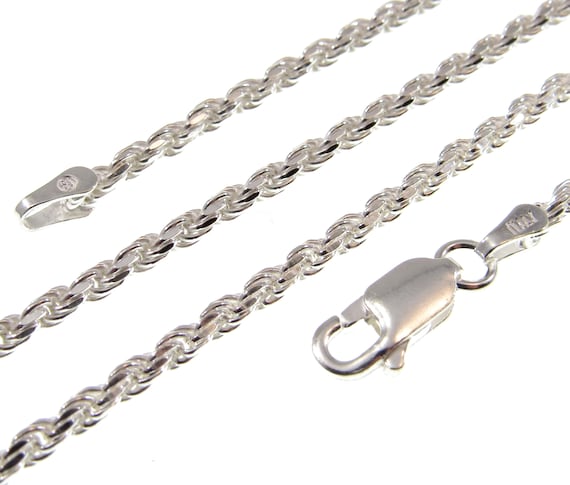 Zales 2.5mm Dual Glitter Rope Chain Necklace in 14K White Gold |  CoolSprings Galleria