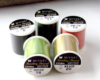 Earth Palette Pack Miyuki Beading Thread 50m Nylon Cord Kit for Delicas Bead Weaving