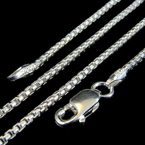 1.5MM Solid 925 Sterling Silver Italian ROUND Box Chain Necklace Made in Italy, Choose Length: 16" 18" 20" or 24" Inches